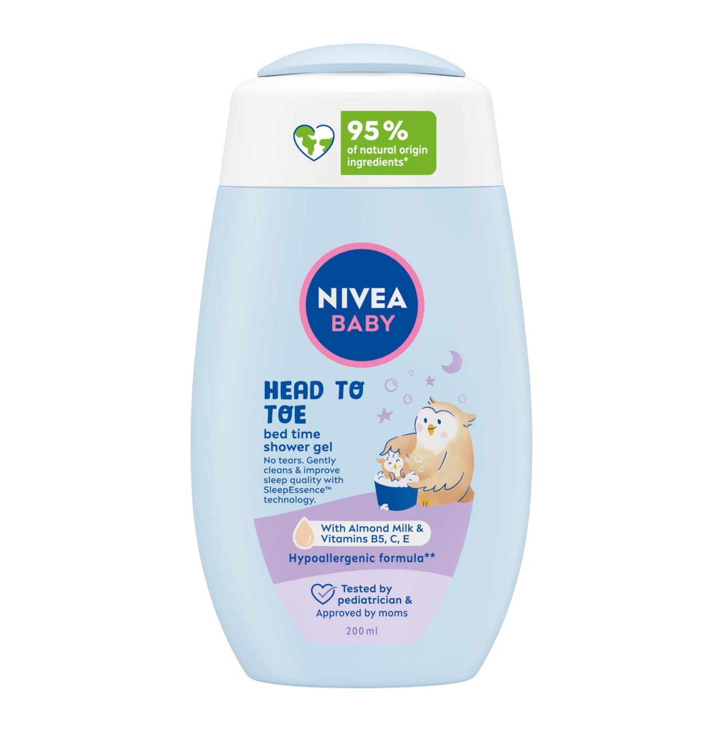 Nivea Baby Head To Toe Bed Time Shower Gel 200ml with Almond Oil & Vitamins B5, C, E