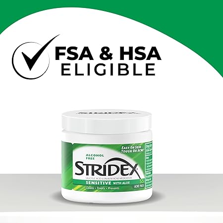 Stridex 55 Soft Touch Pads Sensitive with Aloe Salicylic Acid 0.5% w/w Acne Medication