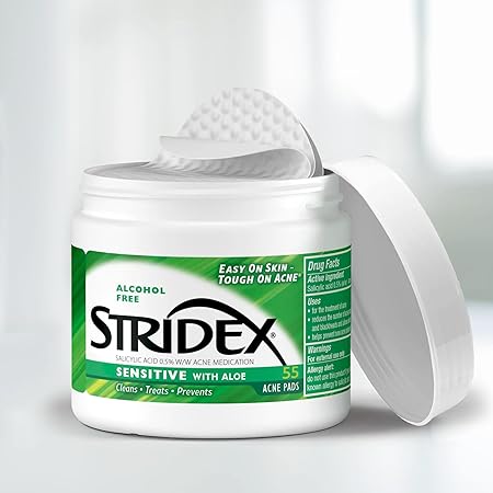 Stridex 55 Soft Touch Pads Sensitive with Aloe Salicylic Acid 0.5% w/w Acne Medication
