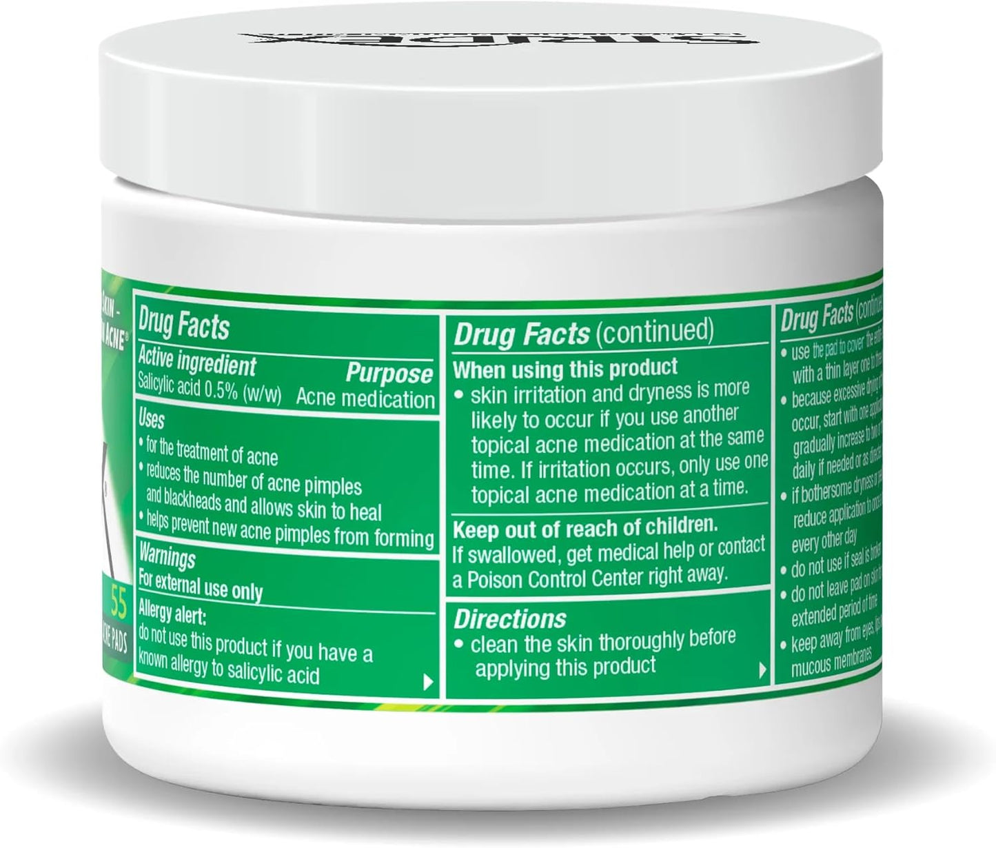 Stridex 55 Soft Touch Pads Sensitive with Aloe Salicylic Acid 0.5% w/w Acne Medication
