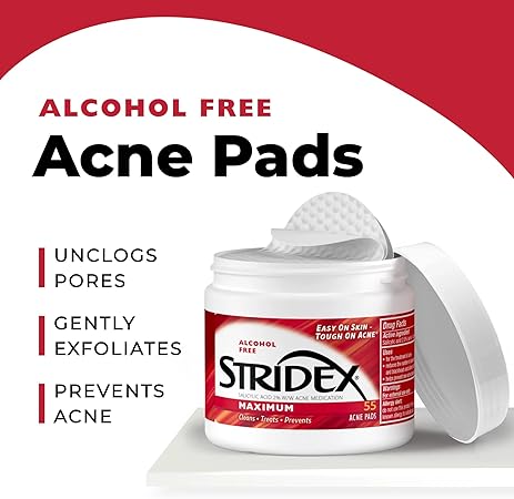 Stridex 55 Soft Touch Pads Maximum Salicylic Acid 2% w/w Acne Medication