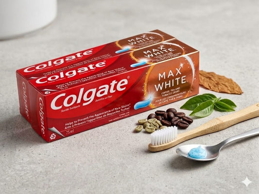 Colgate Toothpaste Max White 75ml Coffee, Tea and Tobacco Users.