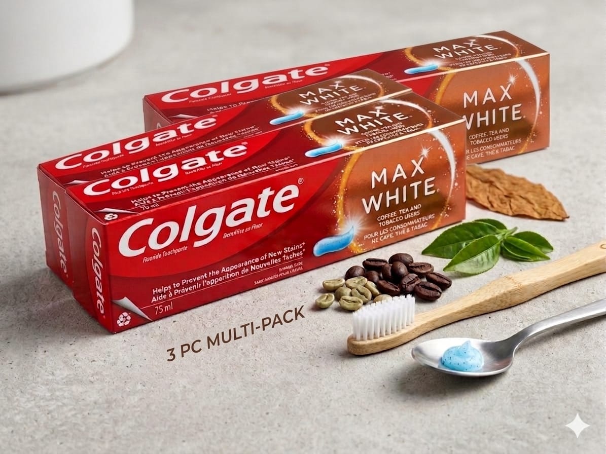 Colgate Toothpaste Max White 75ml Coffee, Tea and Tobacco Users.