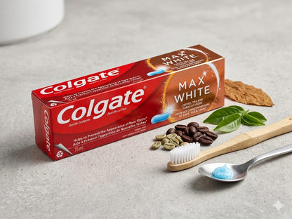 Colgate Toothpaste Max White 75ml Coffee, Tea and Tobacco Users.