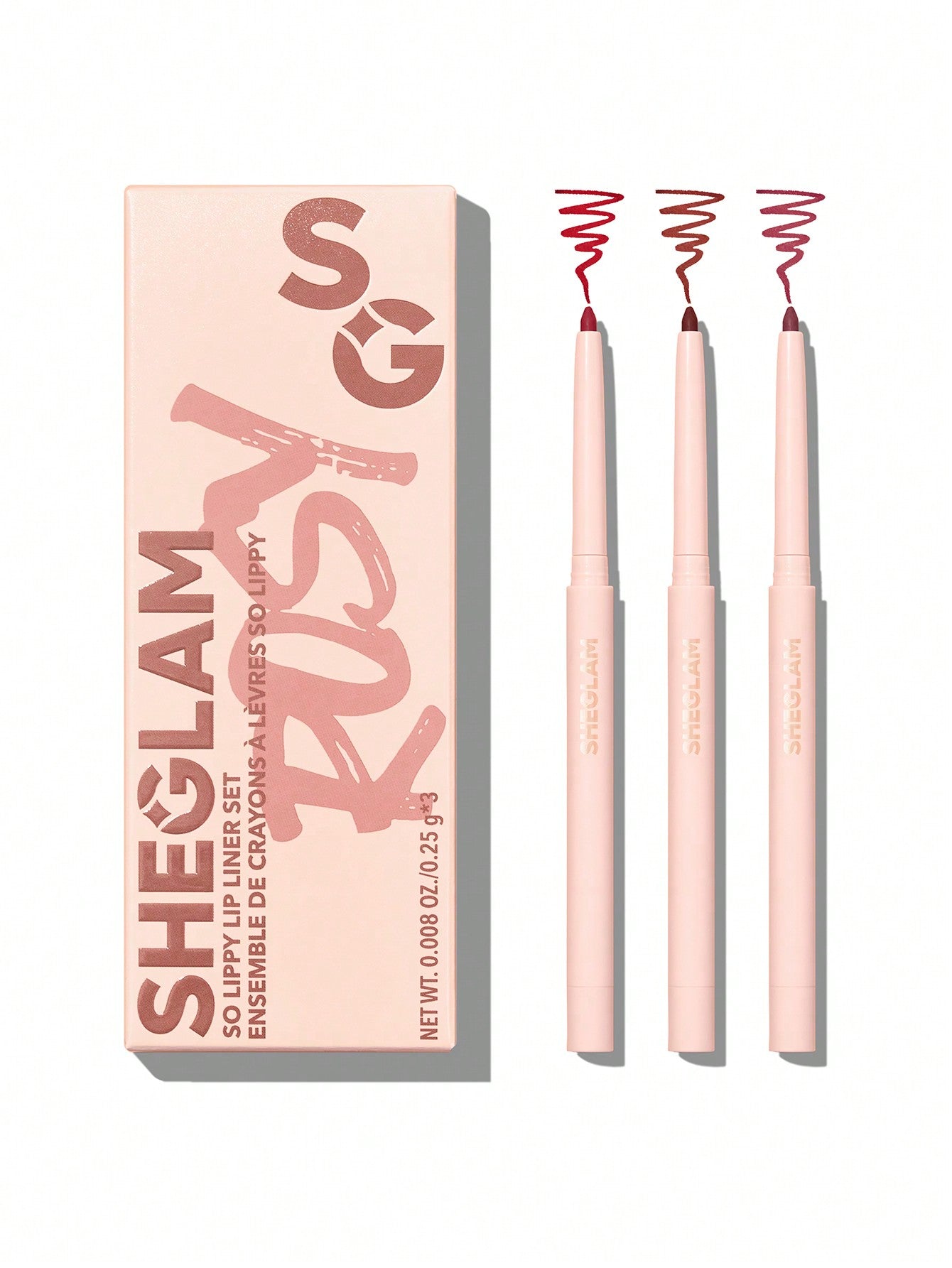 Sheglam So Lippy Lip Liner Set 0.25gx3 Rosy