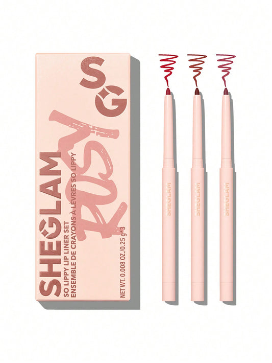 Sheglam So Lippy Lip Liner Set 0.25gx3 Rosy