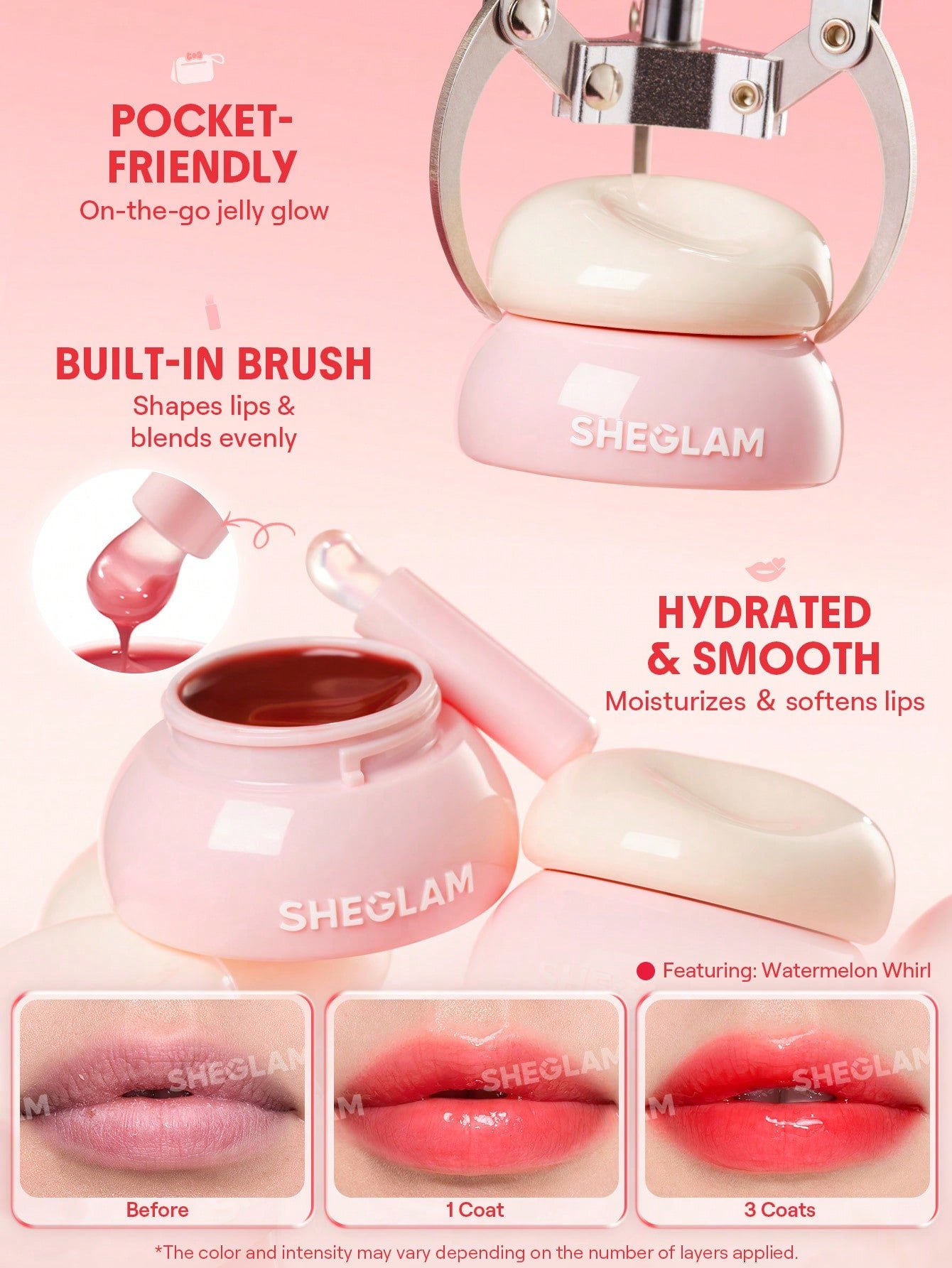 Sheglam Hydra Jelly Pocket Lip Jam 3.5g Guava Glow