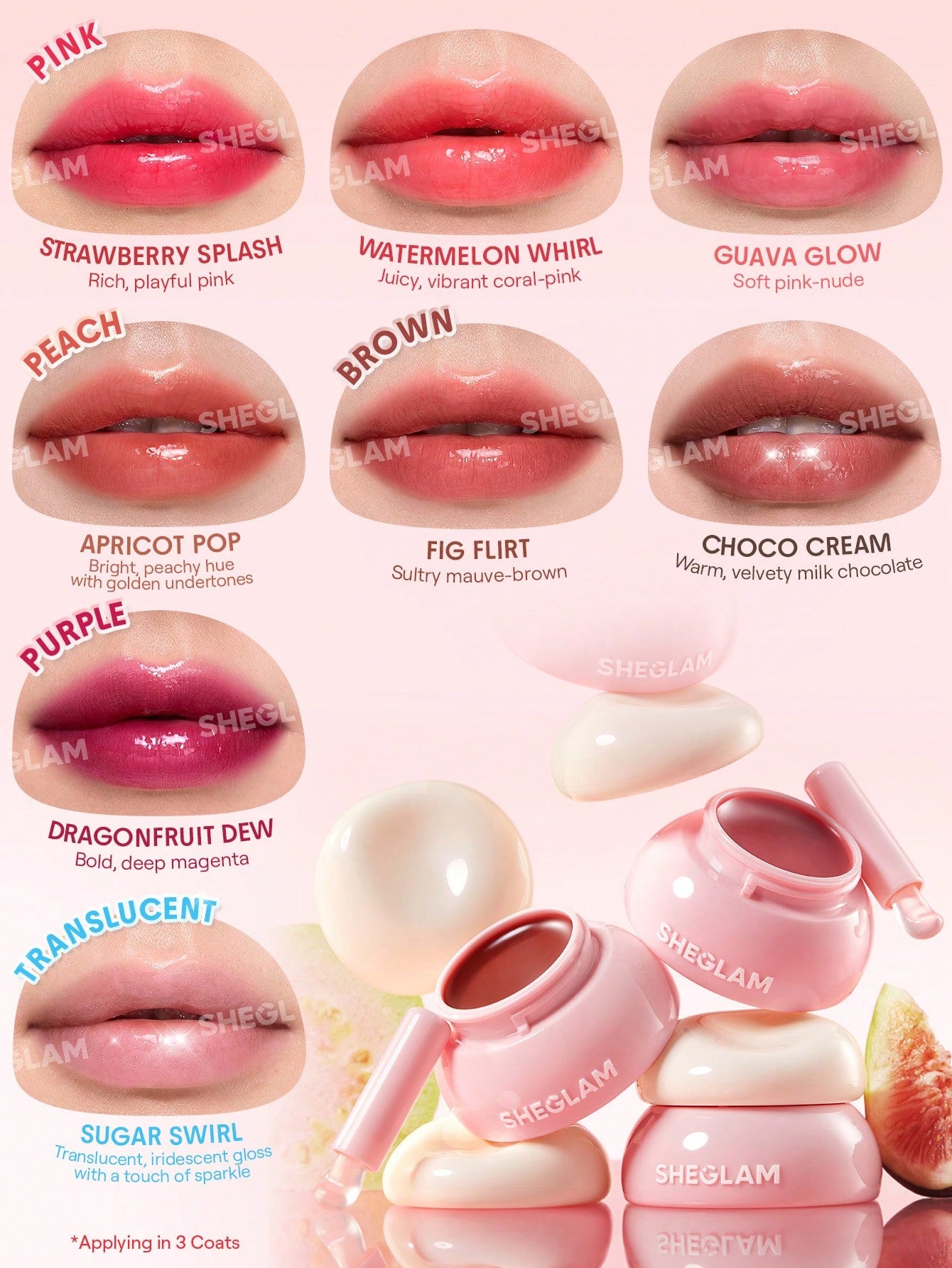 Sheglam Hydra Jelly Pocket Lip Jam 3.5g Guava Glow