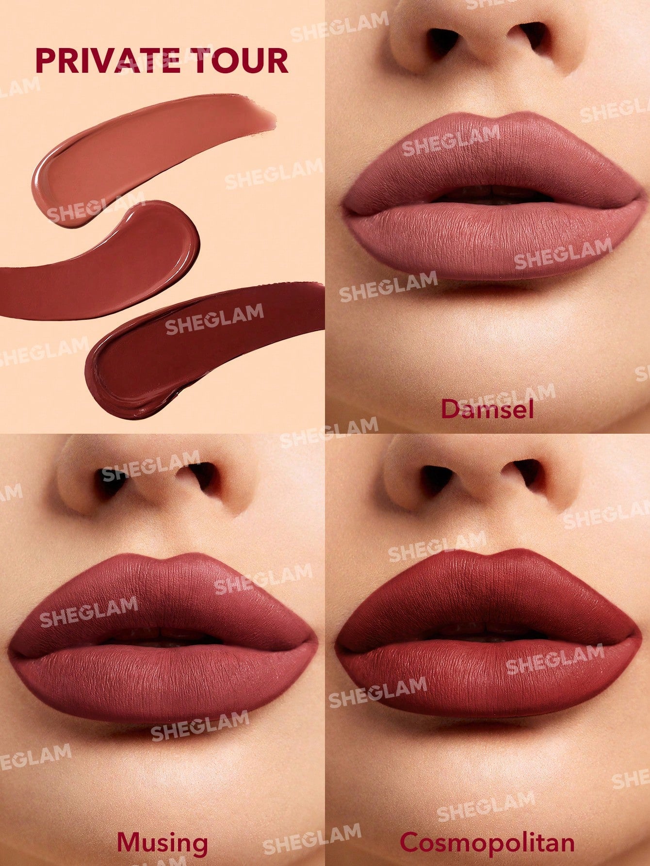 Sheglam Matte Allure Mini Liquid Lipstick Set 2.3mlx3 Private Tour