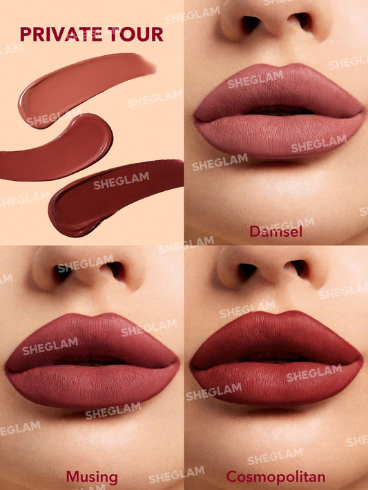 Sheglam Matte Allure Mini Liquid Lipstick Set 2.3mlx3 Private Tour