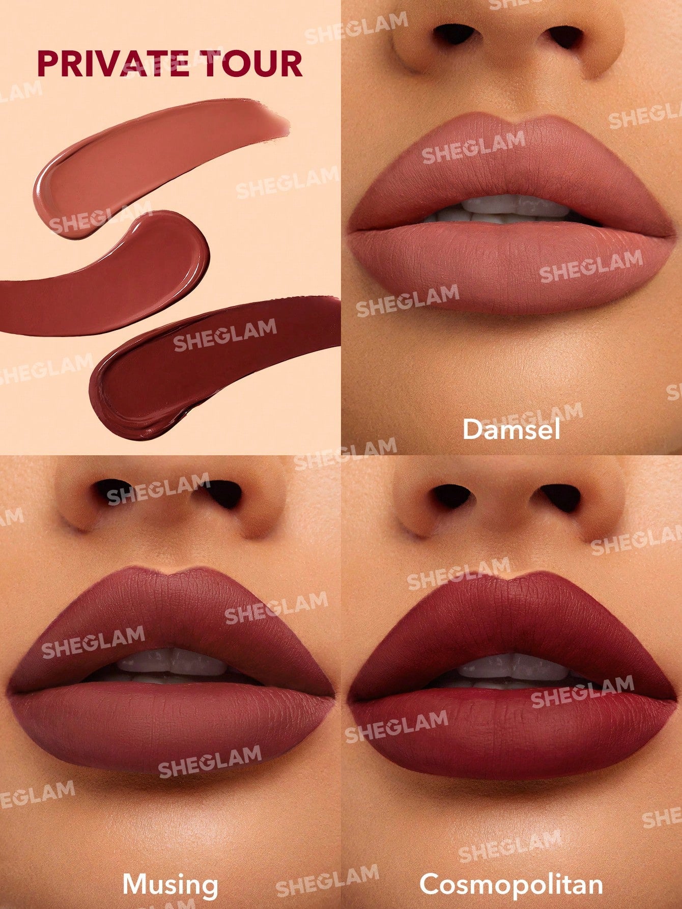 Sheglam Matte Allure Mini Liquid Lipstick Set 2.3mlx3 Private Tour