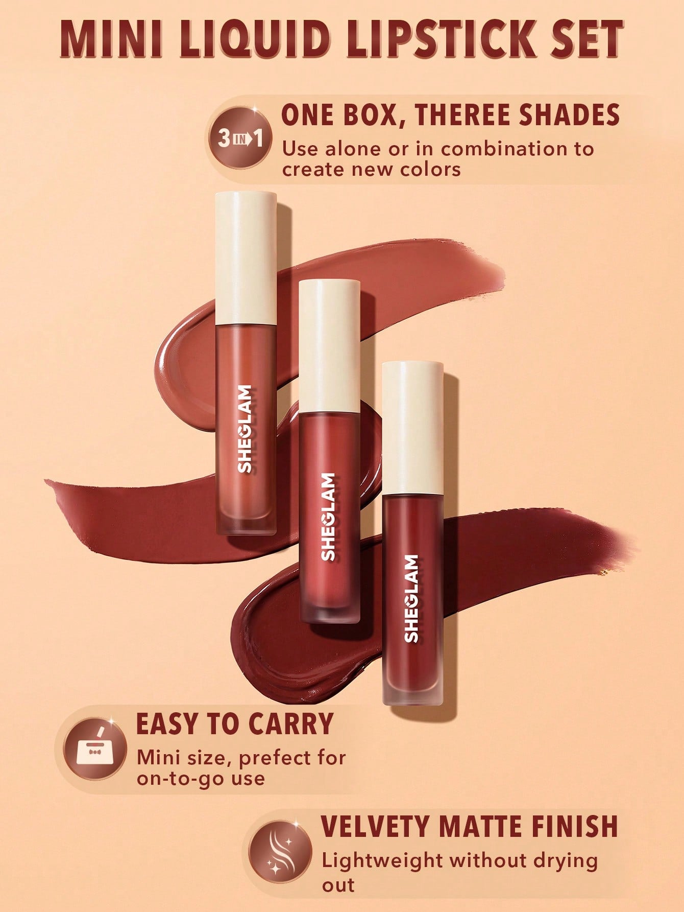 Sheglam Matte Allure Mini Liquid Lipstick Set 2.3mlx3 Private Tour