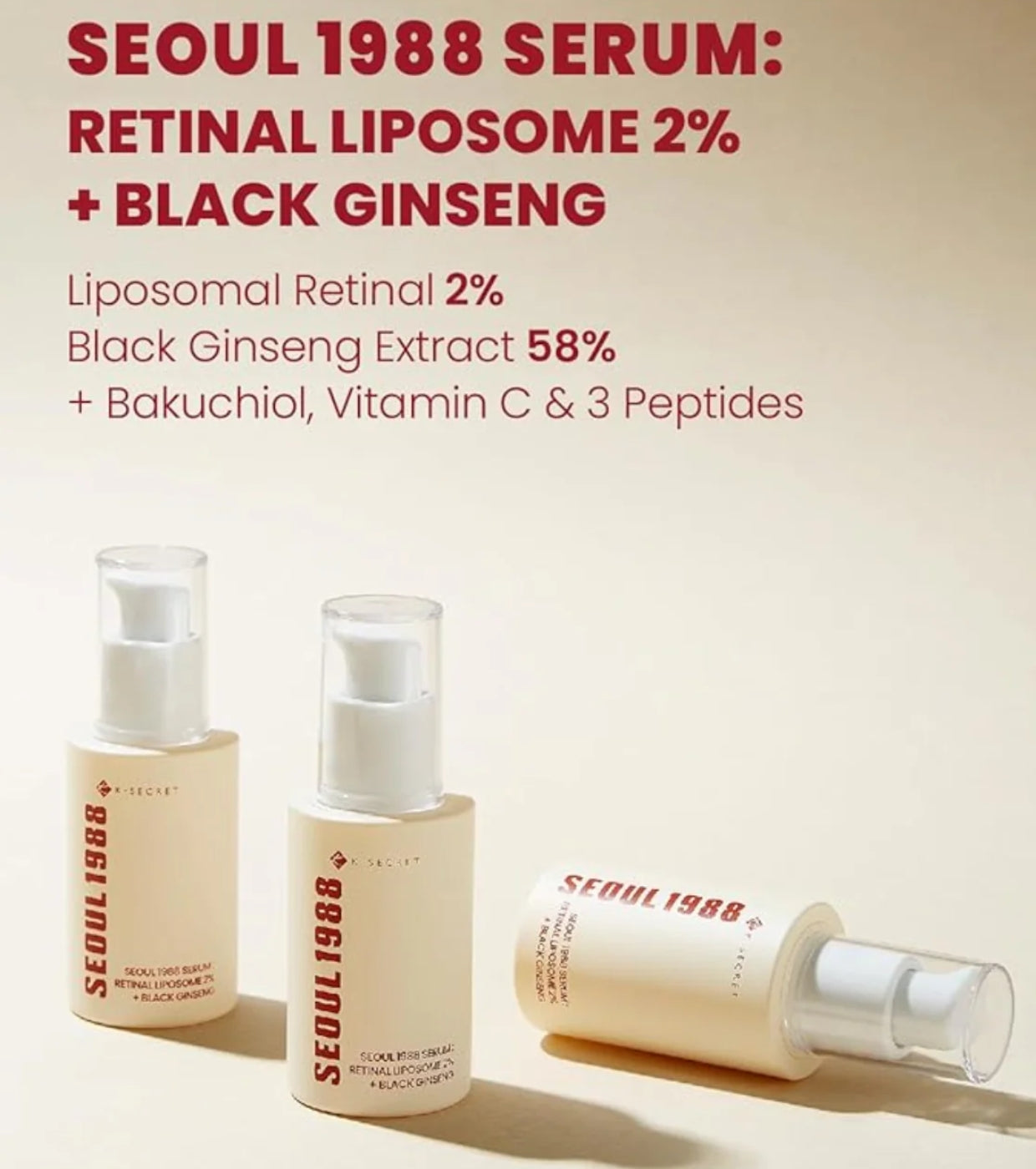 K-Secret Seoul 1988 Serum Retinal Liposome 2%+Black Ginseng 30ml