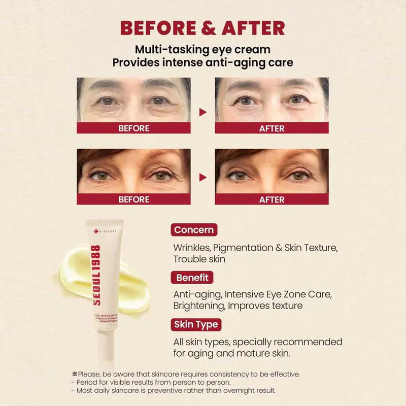 K-Secret Seoul 1988 Eye Cream: Retinal Liposome 4% + Fermented Bean 30ml