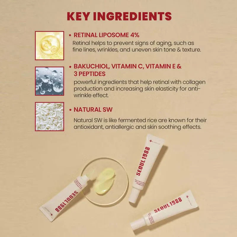 K-Secret Seoul 1988 Eye Cream: Retinal Liposome 4% + Fermented Bean 30ml