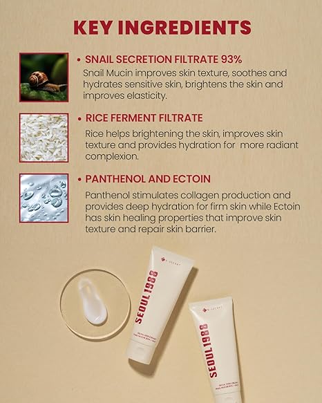 K-Secret Seoul 1988 Cream Snail Mucin 93%+Rice 100ml