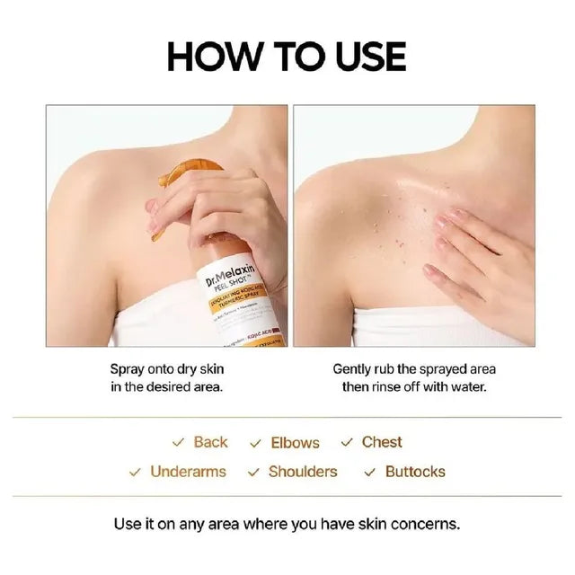 Dr.Melaxin Peel Shot Body and Foot Exfoliating Kojic Acid Turmeric Spray 200ml