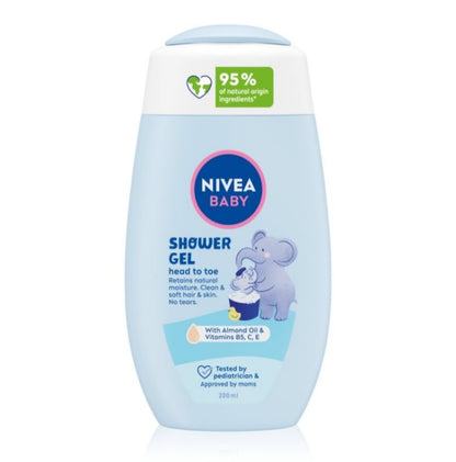 Nivea Baby Shower Gel Head to Toe With Almond Oil & Vitamins B5, C, E