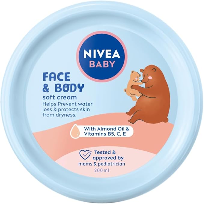 Nivea Baby Face & Body Soft Cream 200ml with Almond Oil & Vitamins B5, C, E