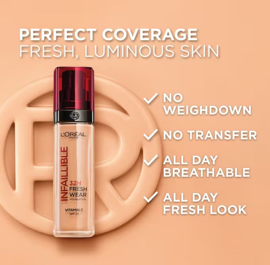 L'OREAL PARIS Infaillible 32H Fresh Wear Foundation Vitamin C SPF25 250 30ml