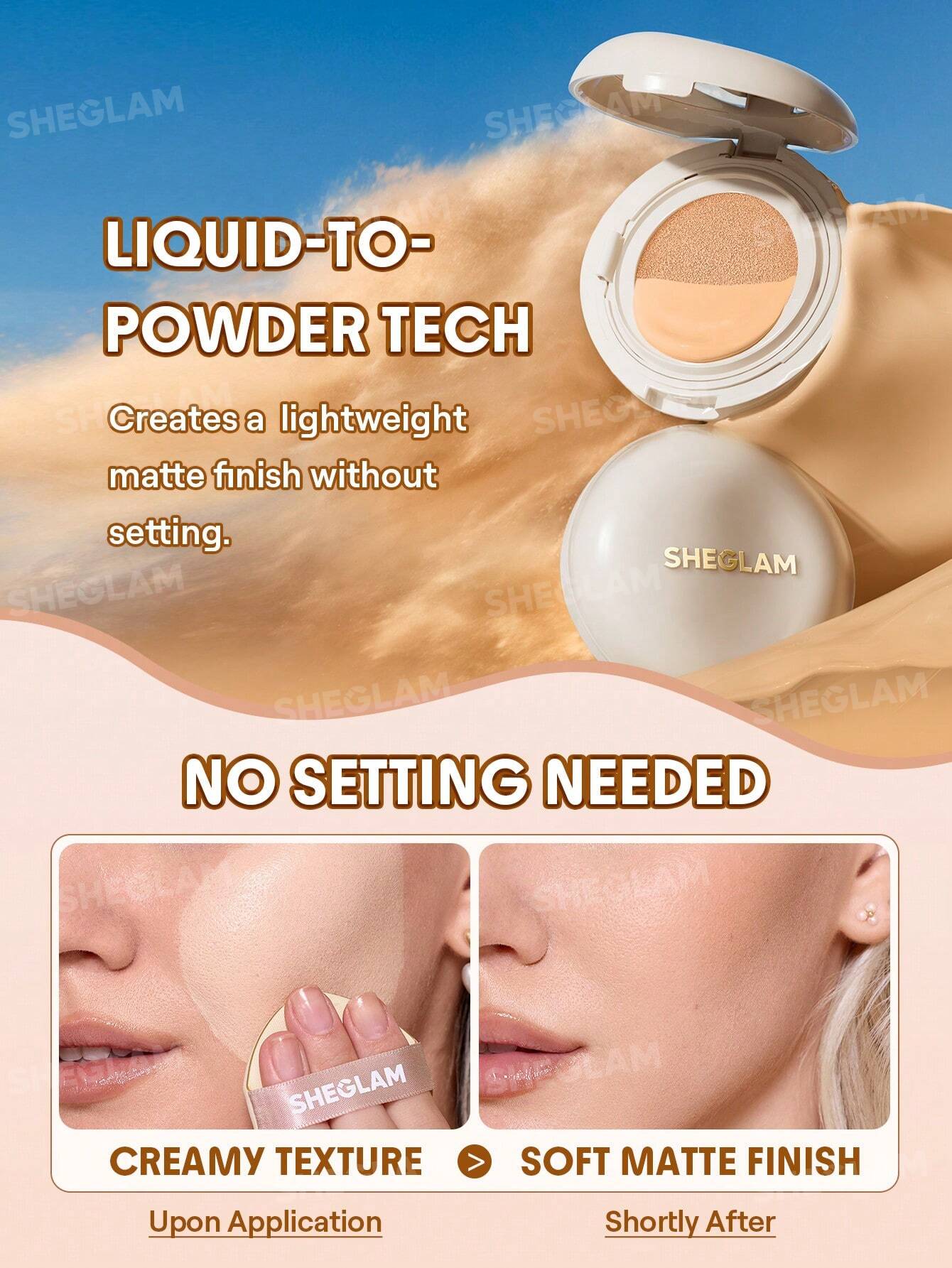 Sheglam Lock&Go Long-Lasting Cushion Foundation 12g